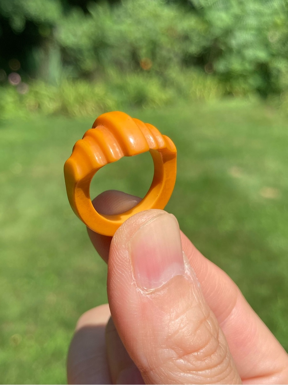 Vintage Art Deco Butterscotch Bakelite Ring Size 4.5